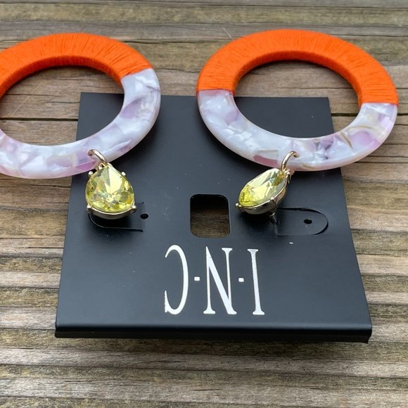 International Concept Earrings Hoops Resin & Wrap Multi Color Women Ear Jewelry - Picture 8 of 15